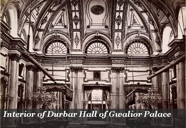 Interior of Durbar Hall of Gwalior Palace